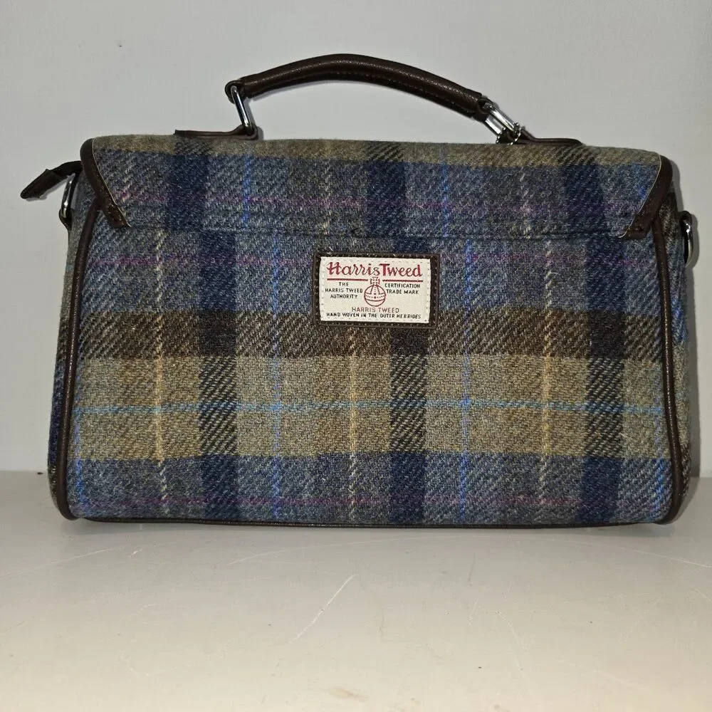 Harris Tweed Satchel Bag Wool - Calder Glen Appin Of Scotland Col58